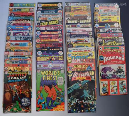 Fifty-four silver and bronze age DC comics, titles include B...