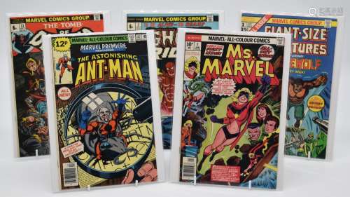Five Marvel bronze age comics comprising Marvel Premier #47 ...