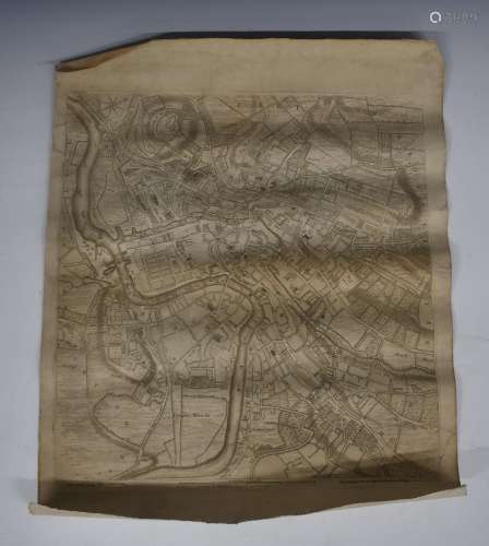 Richard Benning 1780 engraved map of Bristol, 60 x 49cm