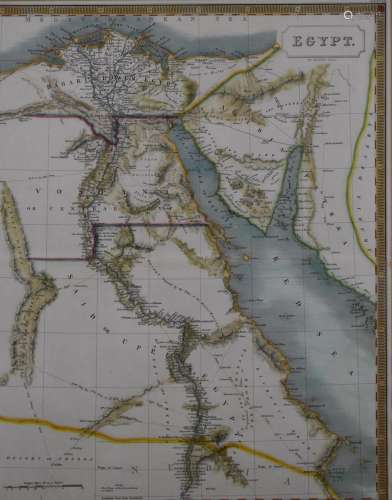 Sidney Hall map of Egypt, dated 1829 to lower margin, 51 x 4...