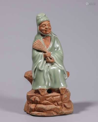 Longquan Kiln Porcelain Green Glaze Porcelain Statue Of Gaos...
