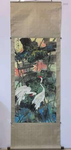 Ink Painting Of Crane - Huang Yongyu, China