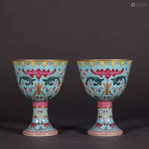 Pair Of Qing Dynasty Yongzheng Period Turquoise Green Color ...