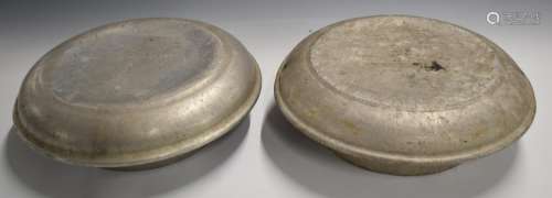 Two aluminuim milk churn lids for Bridgend Creamery and Port...