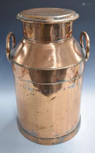 Vintage Stroud Creamery twin-handled copper milk churn with ...
