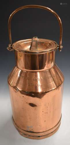 Vintage Stroud Creamery swing-handled copper milk churn and ...