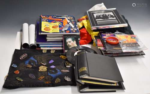 Queen - A collection of memorabilia including T-shirts, badg...