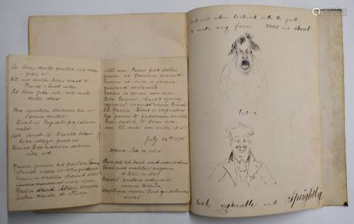 J.H. Wardle (1809-18965) sketch/notebook titled New Comic Il...