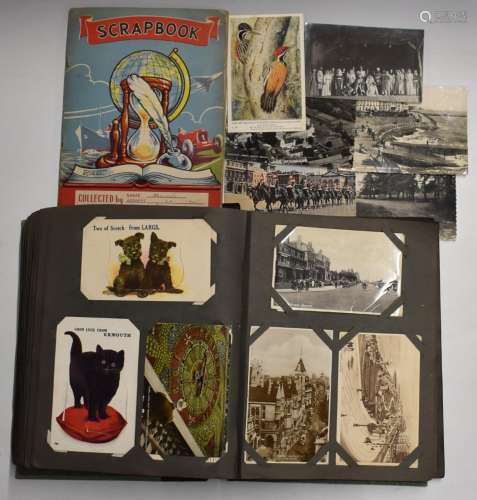 Two albums of postcards to include WW1 damaged buildings, We...
