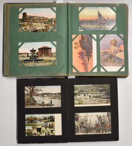 Two albums of postcards containing early China, Japan, Hong ...
