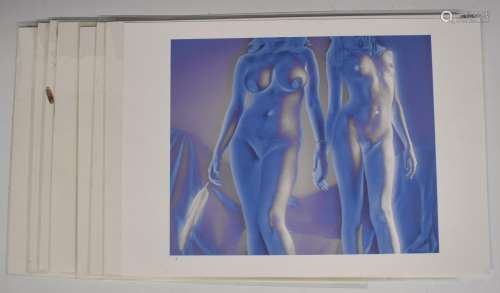 Nick Ross Solarised Nudes 2013-2014, collection of nine pigm...
