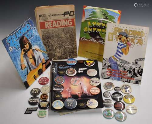 Music memorabilia including Reading Festival 1976 and 1977 p...
