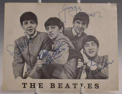 Signed Beatles Fan Club postcard obtained by Andreas Malandr...