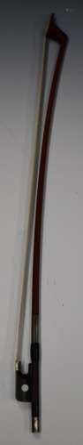 Stephane Muller white metalmounted double bass bow, octagona...