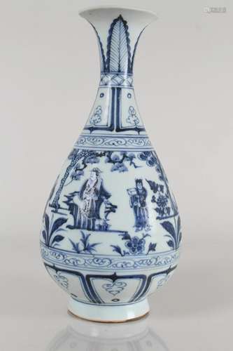 A Chinese Story-telling Blue and White Porcelain