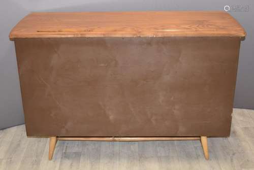 Ercol style retro / mid century modern light elm panelled si...