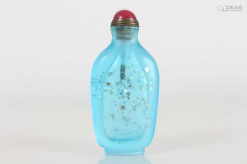 Chinese Blue-glazed Fortune Snuff Bottle