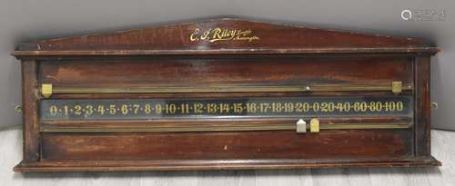 Riley mahogany snooker scoreboard, L93cm