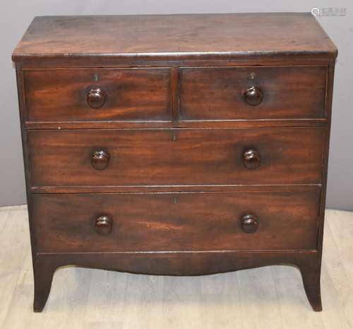 Victorian mahogany chest of two over two drawers, W92 x D46 ...