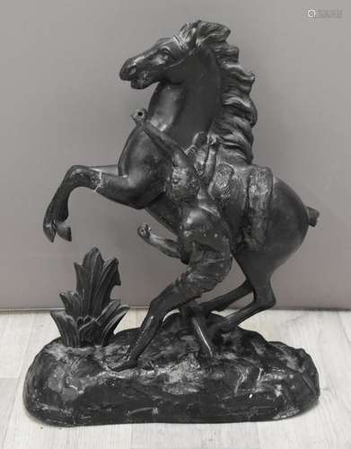 Spelter Marley Horse figure, H39cm