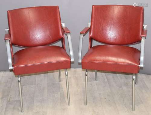 Pair of retro / mid century modern barbers chairs