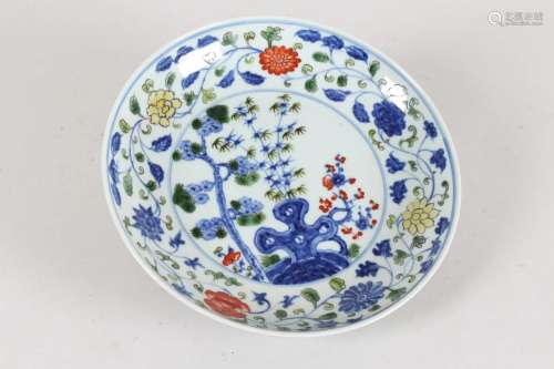 A Chinese Nature-sceen Fortune Porcelain Plate