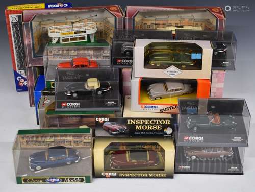 Twenty Corgi diecast model vehicles including Inspector Mors...