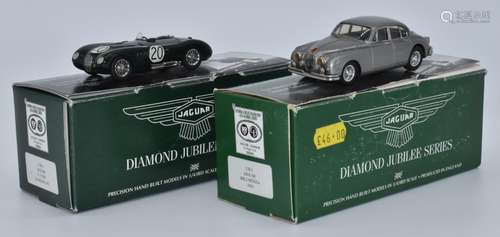 Two Jaguar Diamond Jubilee Series 1:43 scale diecast model v...