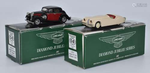 Two Jaguar Diamond Jubilee Series 1:43 scale diecast model v...