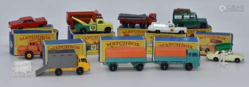 Eleven Matchbox Lesney 1-75 series diecast model vehicles 1,...