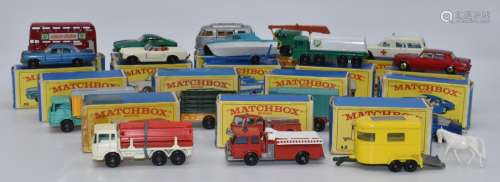 Seventeen Matchbox Lesney 1-75 series diecast model vehicles...
