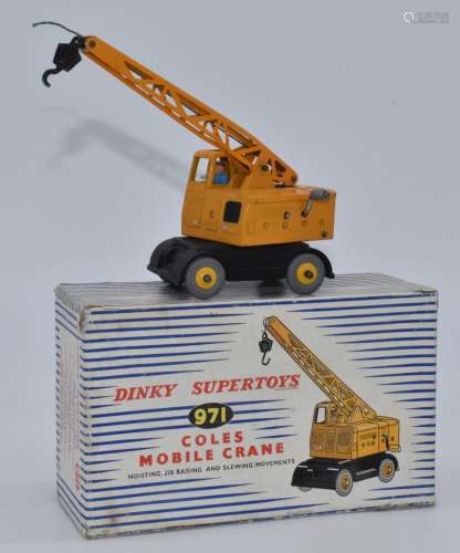 Dinky Toys diecast model Coles Mobile Crane with yellow body...