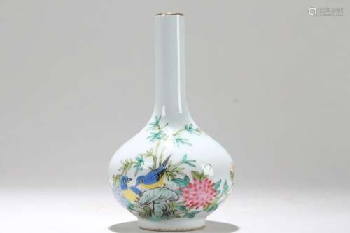 A Chinese Nature-sceen Fortune Porcelain Vase