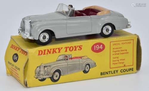 Dinky Toys diecast model Bentley Coupe with grey body, maroo...