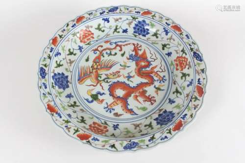 A Chinese Detailed Phoenix-fortune Dragon-decorating