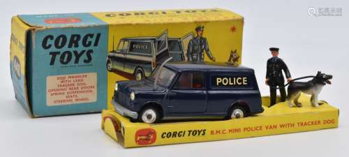 Corgi Toys diecast model BMC Mini Police Van with Tracker Do...