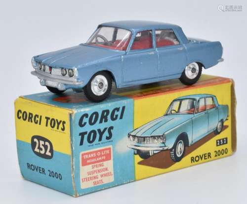 Corgi Toys diecast model Rover 2000 with blue body, red inte...