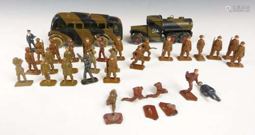 Thirty-two Skybirds diecast and lead model soldiers and vehi...