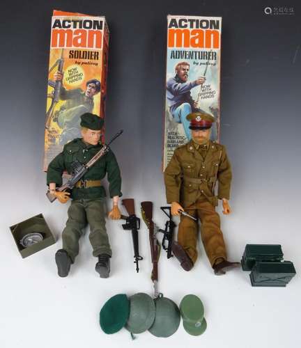 Two Palitoy Action Man figures Soldier and Adventurer both w...