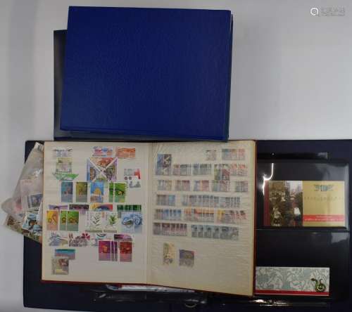 Five stockbooks and a folder containing a collection of Hong...