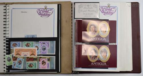 Two albums of 1981 Commonwealth Royal Wedding stamps compris...