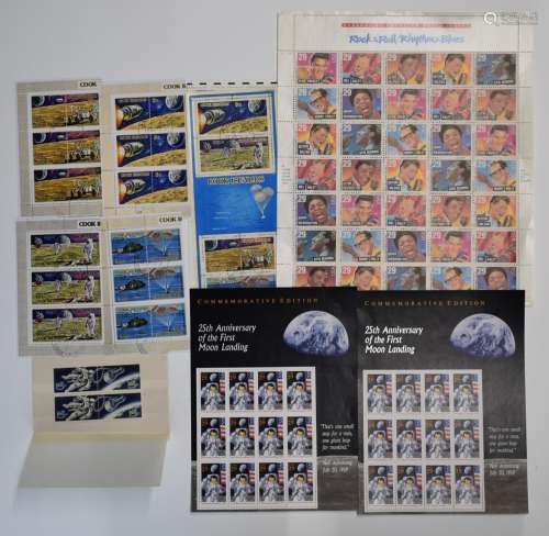 A quantity of USA stamps including space exploration and min...