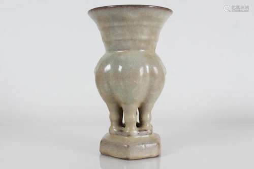 A Chinese Hexa-fortune Crackglaze Porcelain Vase