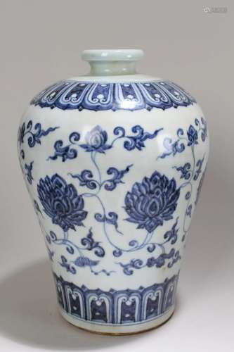 A Chinese Blue and White Fortune Porcelain Vase