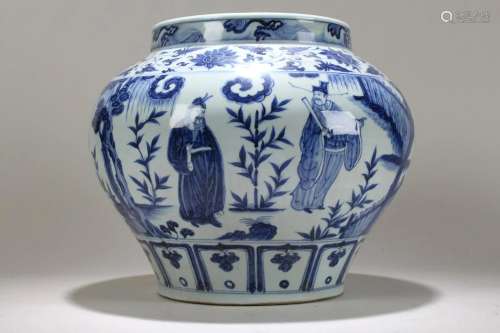 A Chinese Story-telling Blue and White Fortune