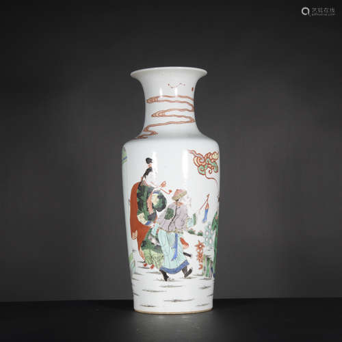 A Wu cai 'figure' vase