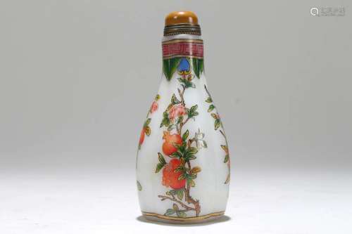 A Chinese Lidded Nature-sceen Fortune Snuff Bottle