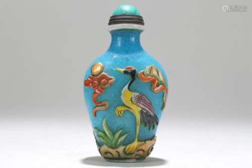 A Chinese Crane-fortune Snuff Bottle