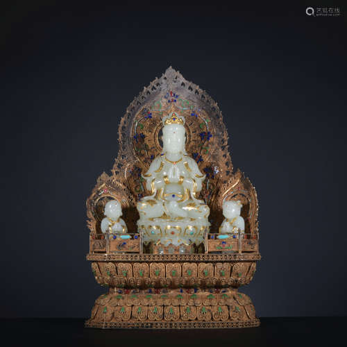 A filigree jade  buddha