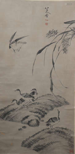 A Zhu da's flowers and birds painting